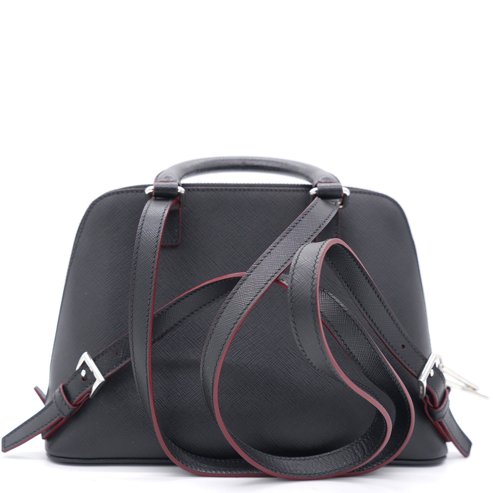 Mini Saffiano Lux Promenade Black Backpack