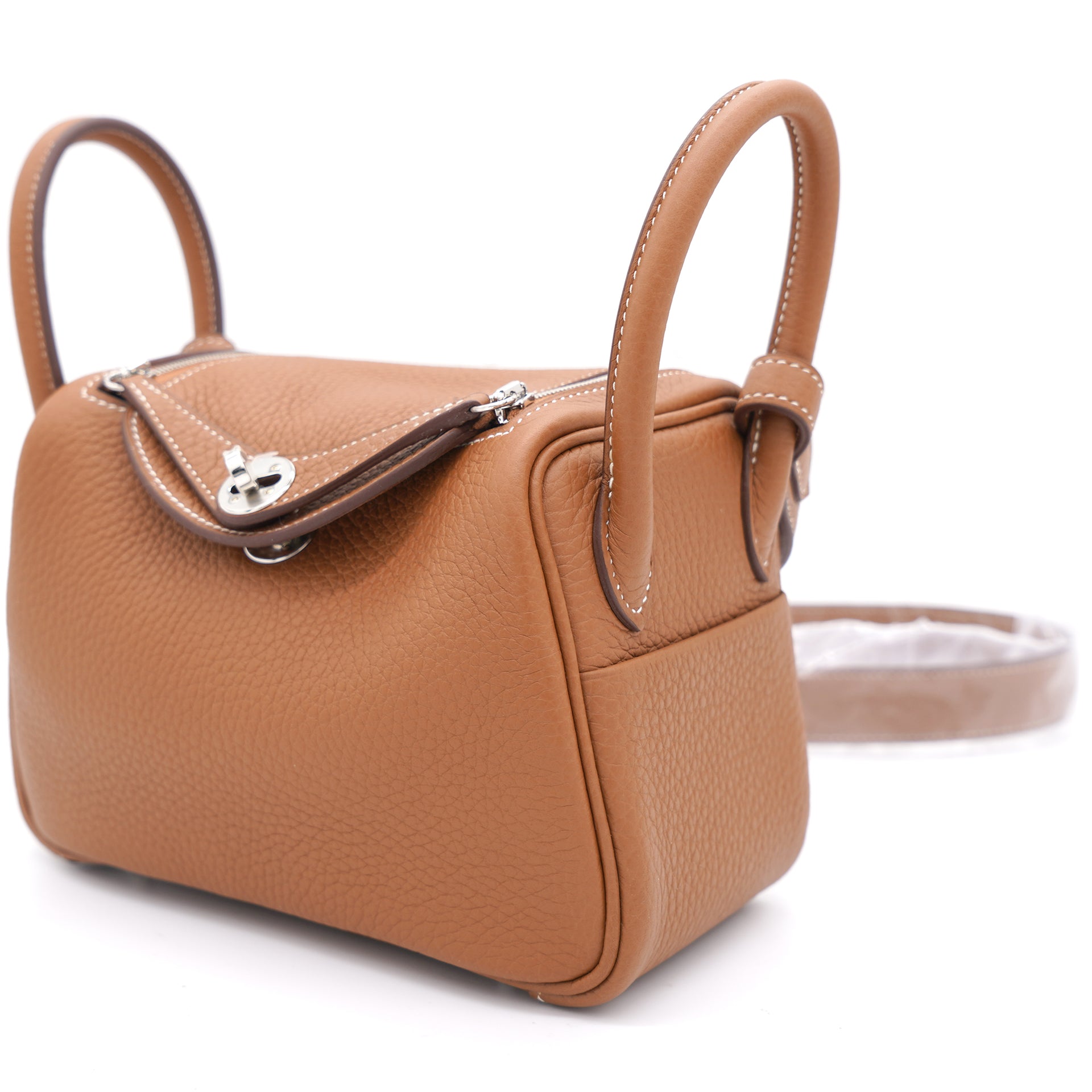Gold Clemence Leather Mini Lindy 20 Bag