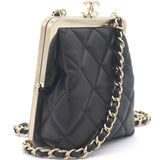 PVC Quilted Wallet On Chain Black