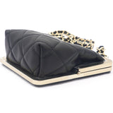 PVC Quilted Wallet On Chain Black