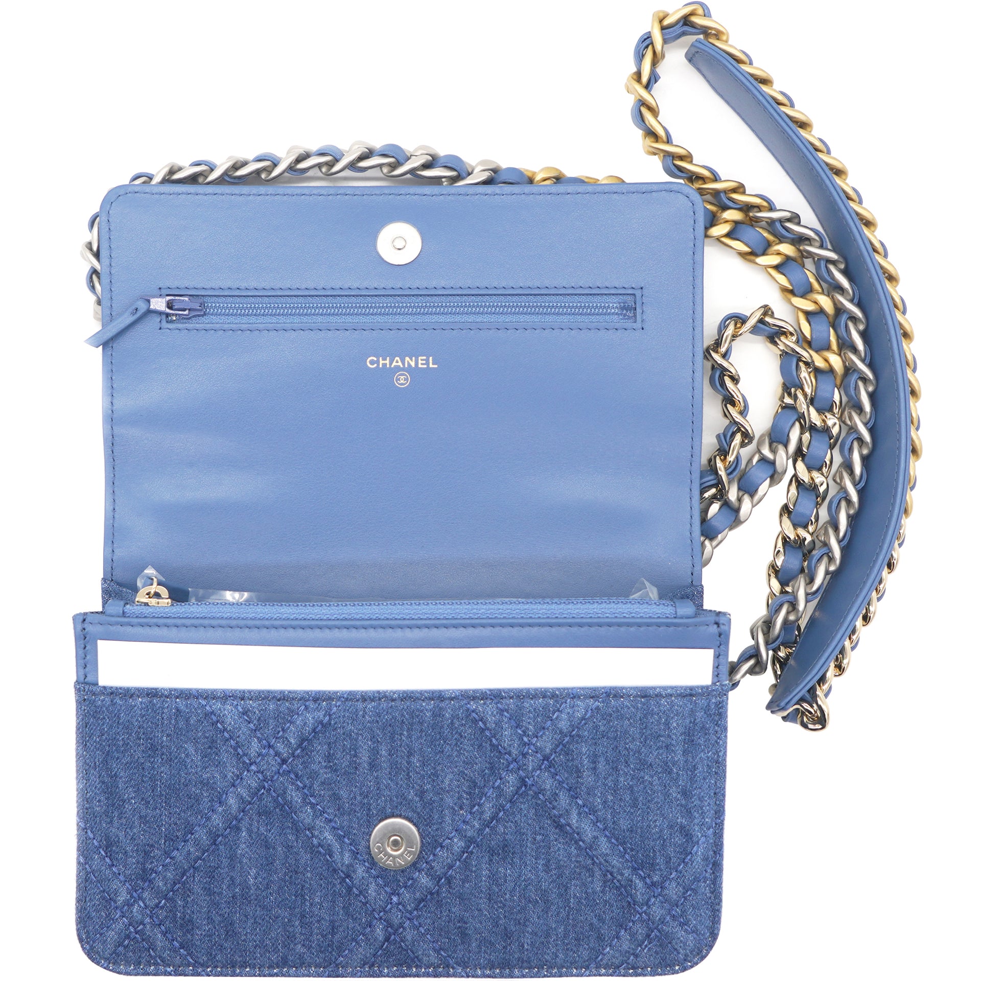 blue patent leather chanel bag