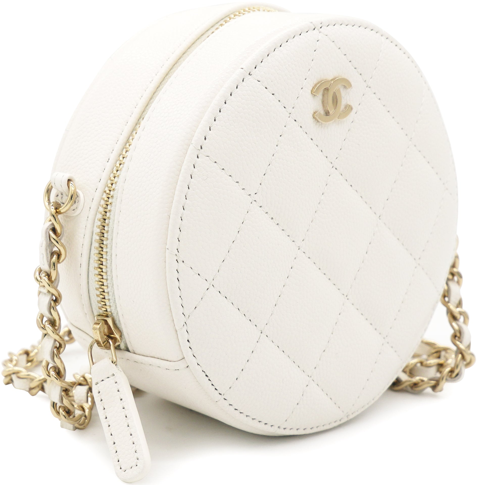 Chanel white clutch with chain Clearance