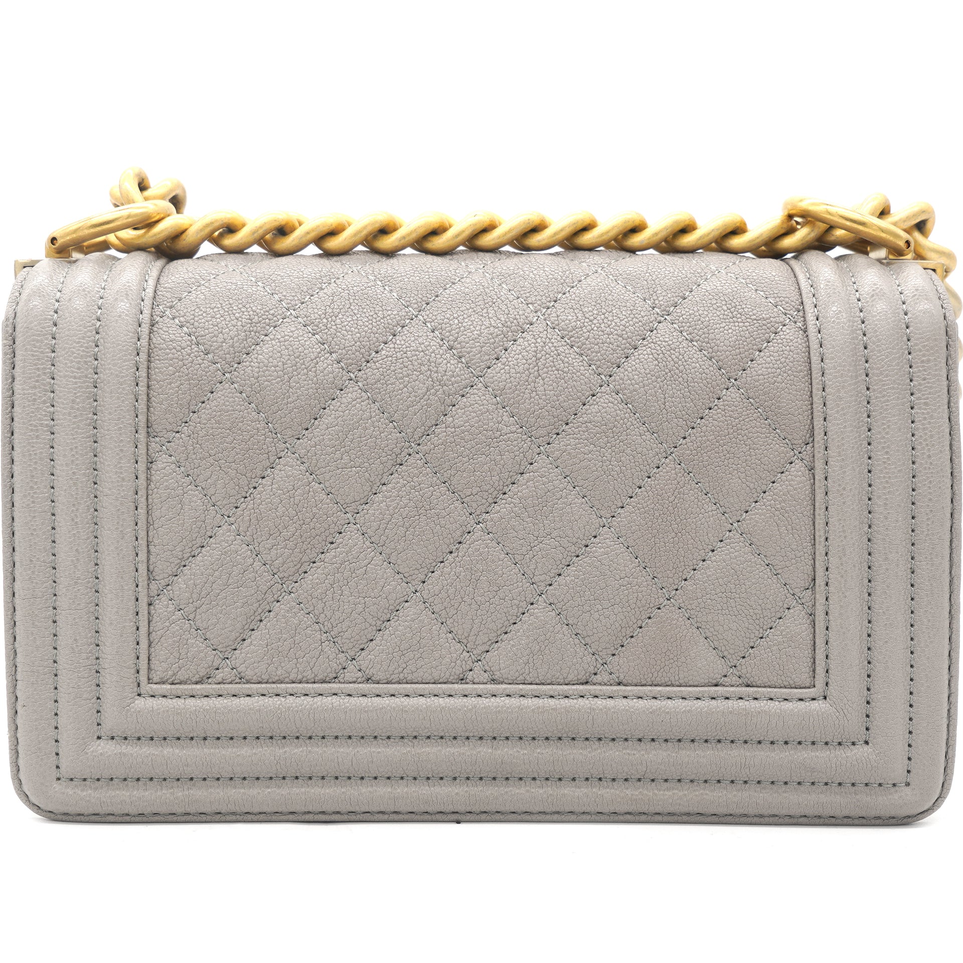 Chanel Caviar Chevron Quilted Small Boy Flap Wallet White