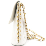 Chain Edge Detail Flap Bag White