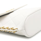 Chain Edge Detail Flap Bag White