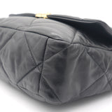 19 Large Flap Black Bag