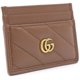 GG Marmont Matelasse Card Case Brown