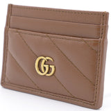 GG Marmont Matelasse Card Case Brown