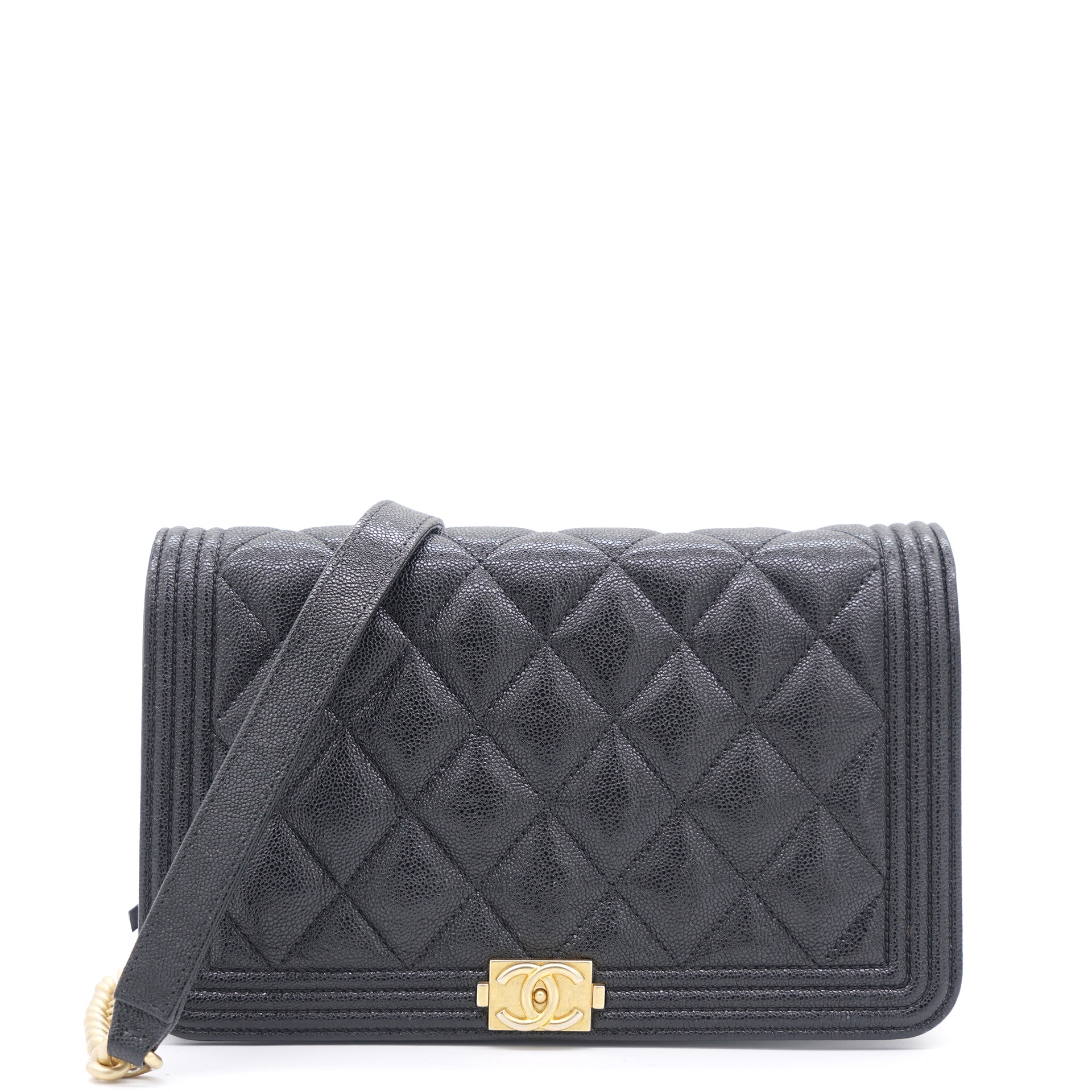 Chanel Caviar Quilted Boy Wallet on Chain WOC Black – STYLISHTOP