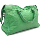 City Green Leather Giant Silver Hardware