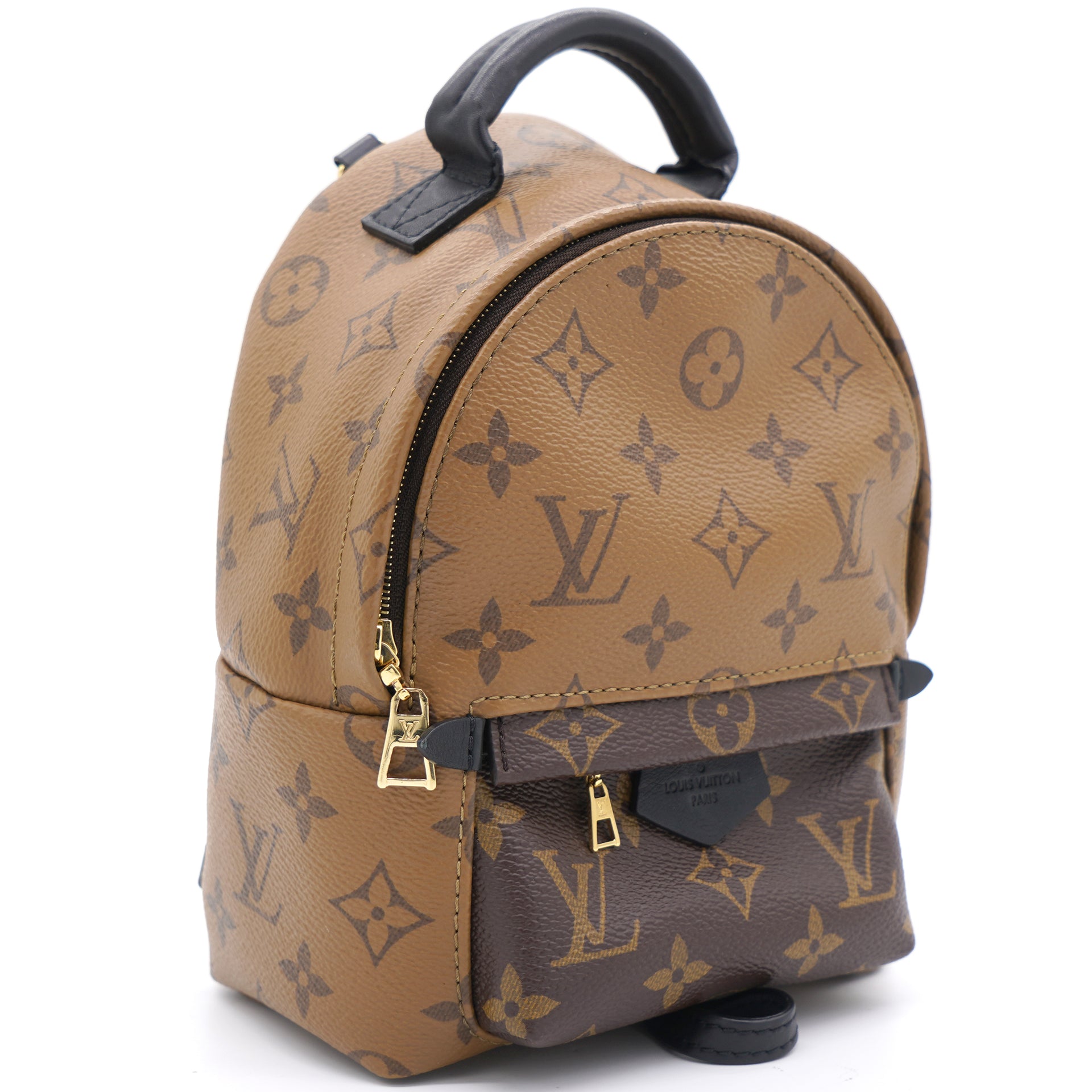 Louis Vuitton Palm Springs Backpack Mini backpack in brown monogram canvas  and black leather