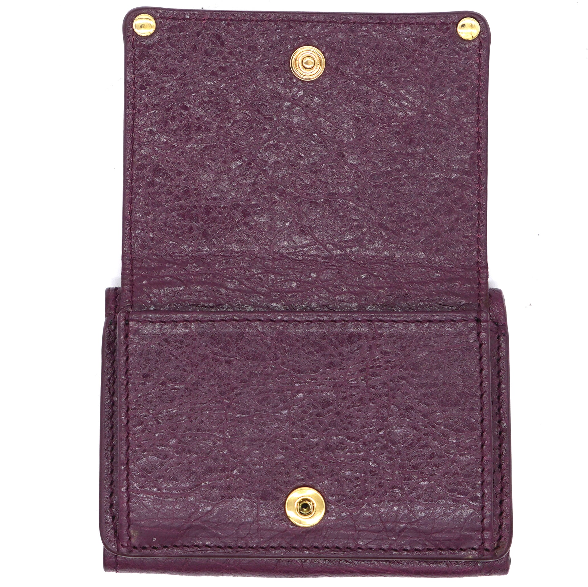 Purple Leather Mini Motorcycle Gold Hardware Wallet