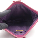 Small Matelassé Leather Shoulder Bag Fuschia