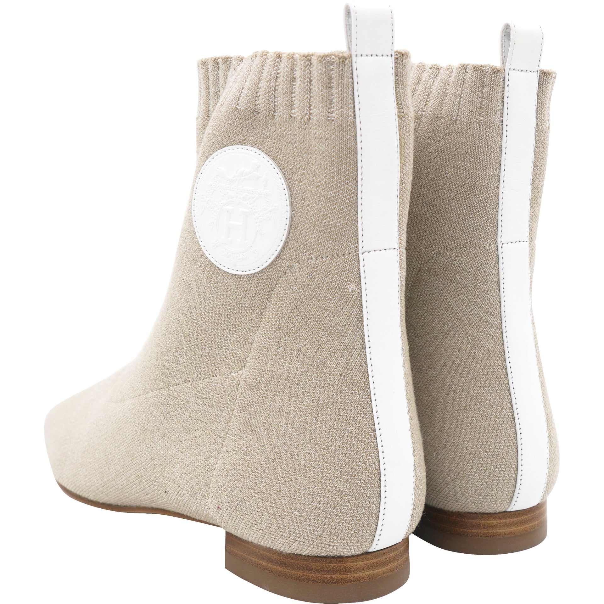 Knit Calfskin Duo Ankle Boots 39