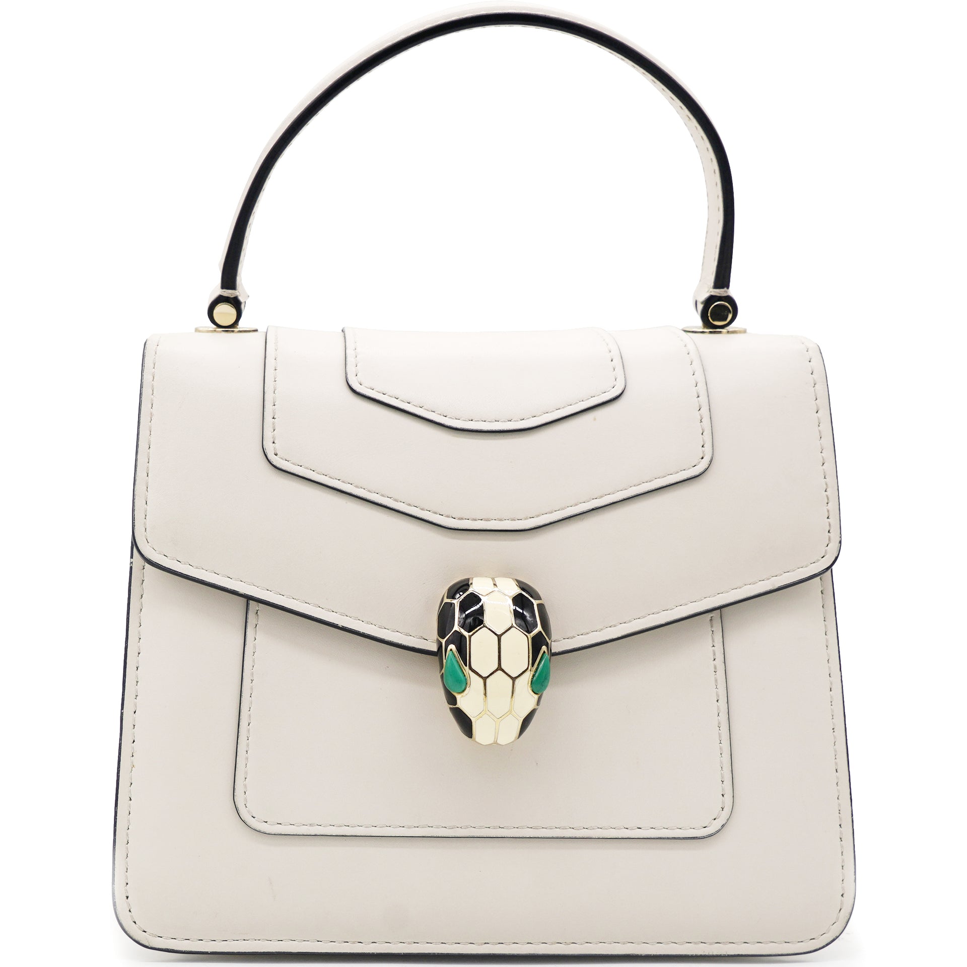 Serpenti Forever Top Handle Bag White