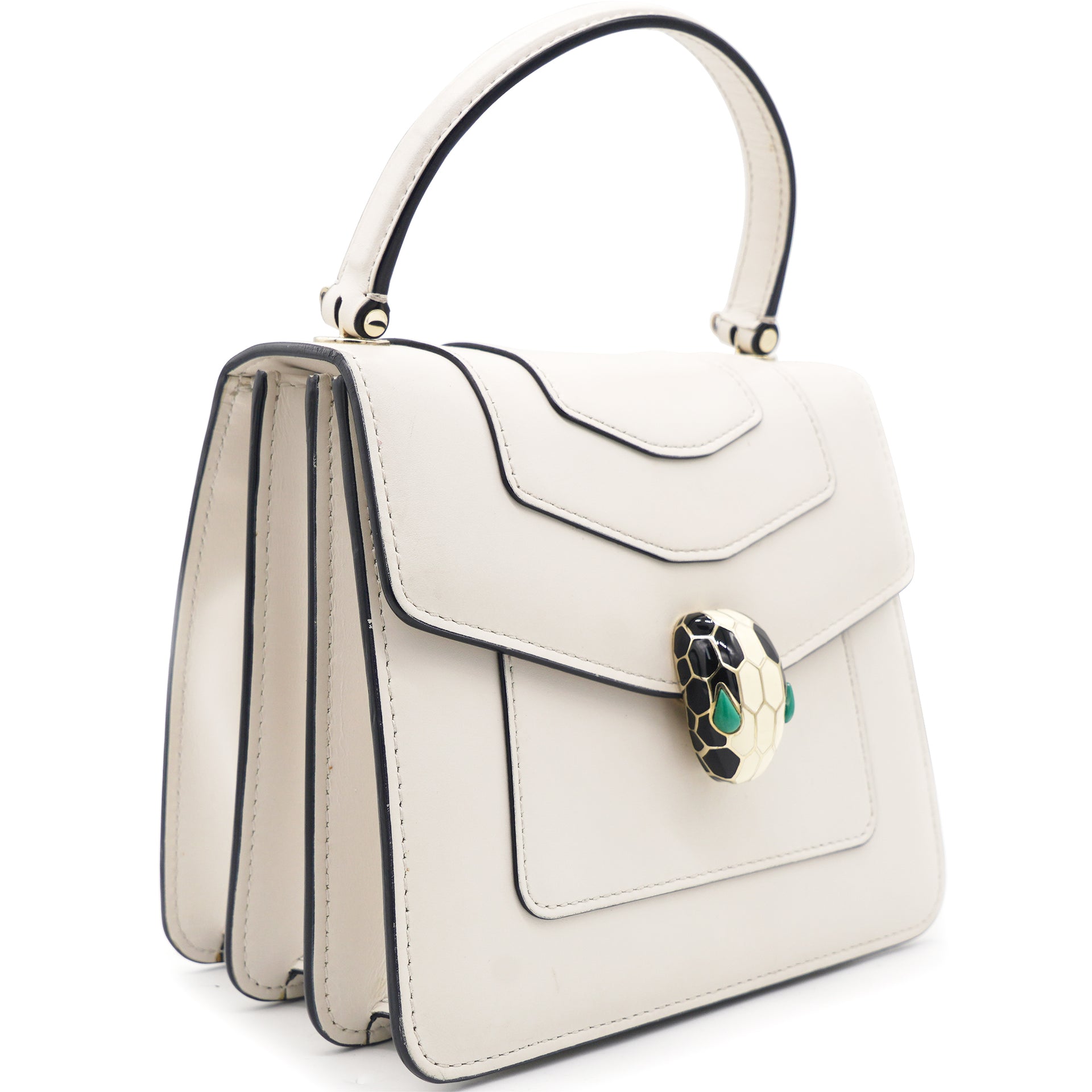 Serpenti Forever Top Handle Bag White