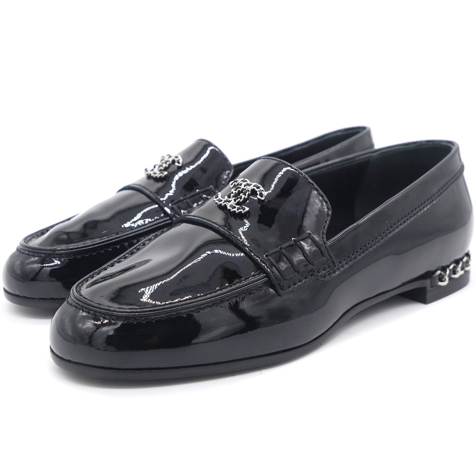 Chanel size35 Loafer Patent leather black LGHW