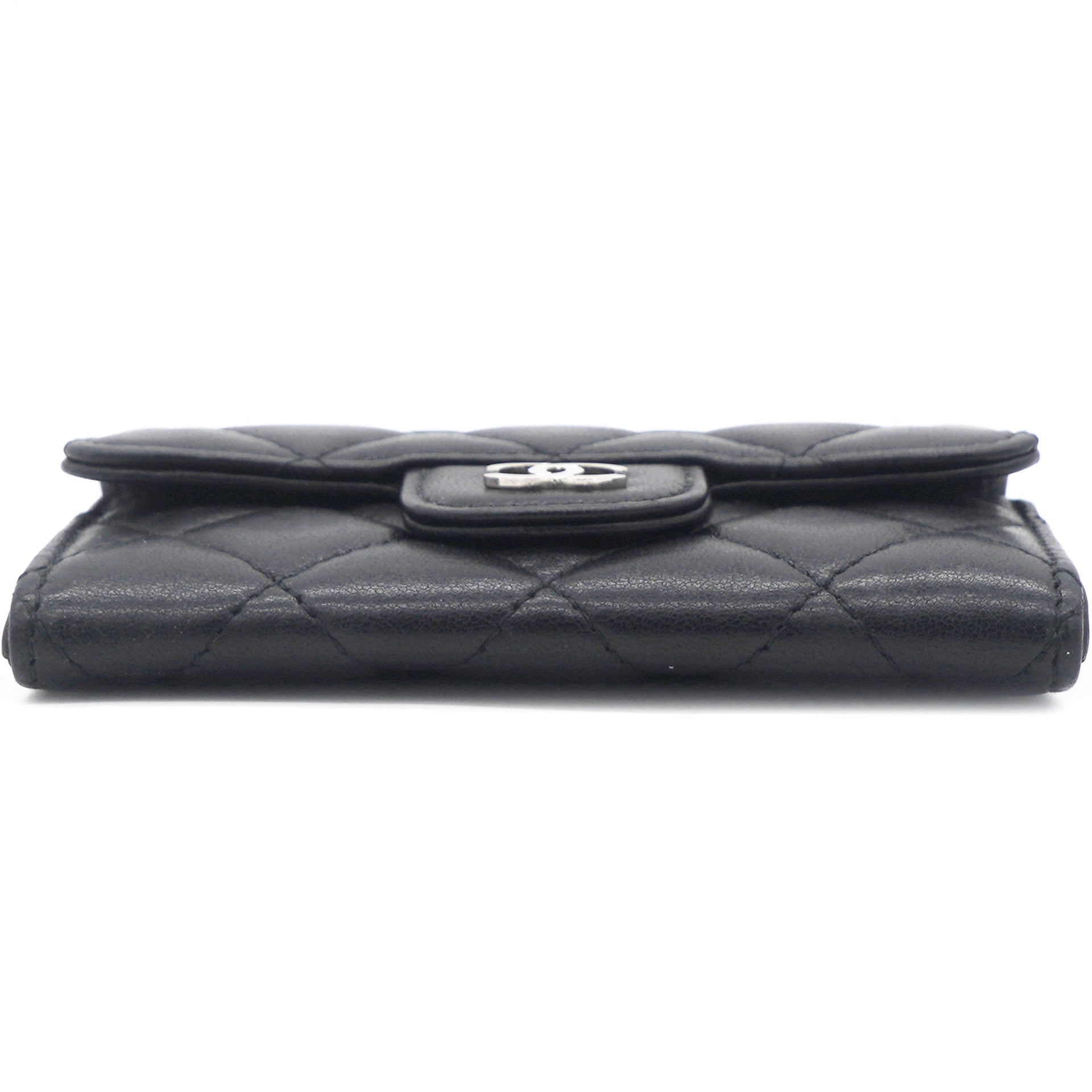 Black Quilted Lambskin Small Classic Flap Wallet