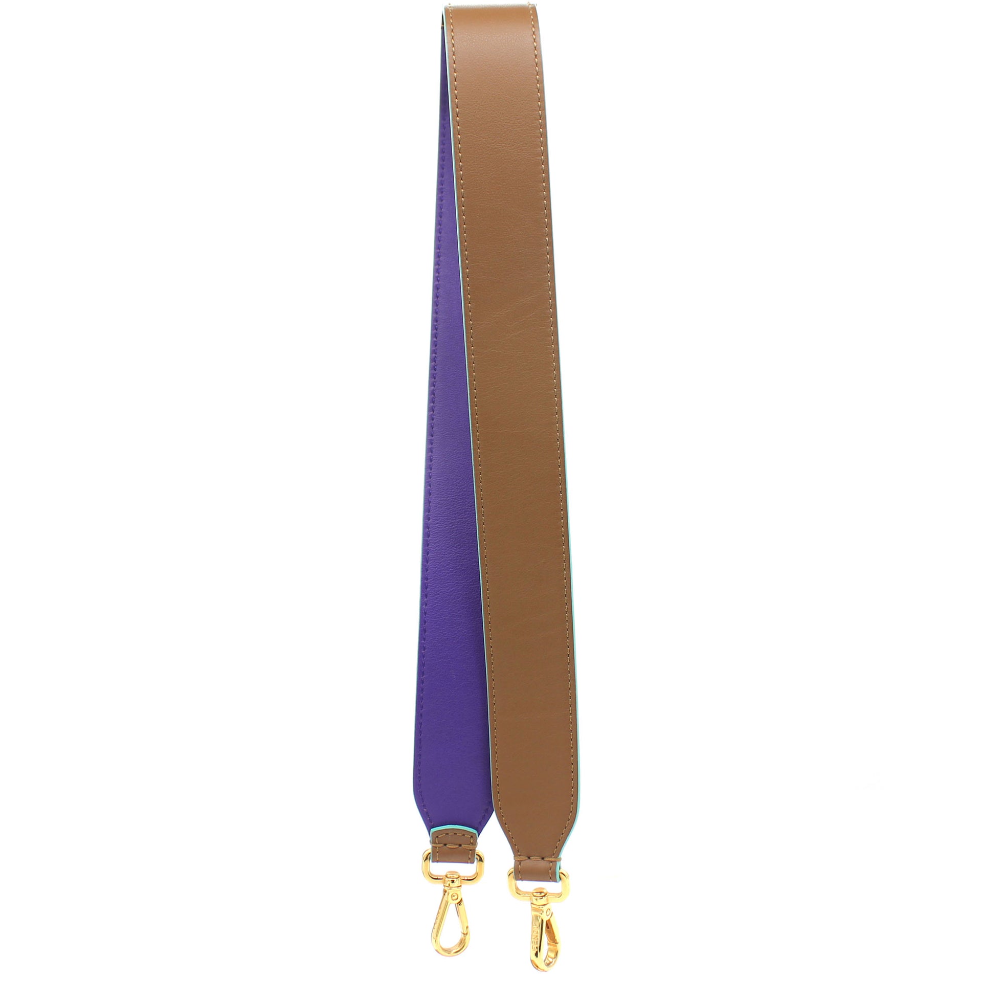 Tan/Purple Leather Interchangeable Shoulder Bag Strap