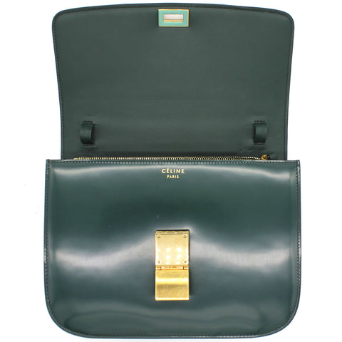 Medium Classic Box Bag Patent Leather Green