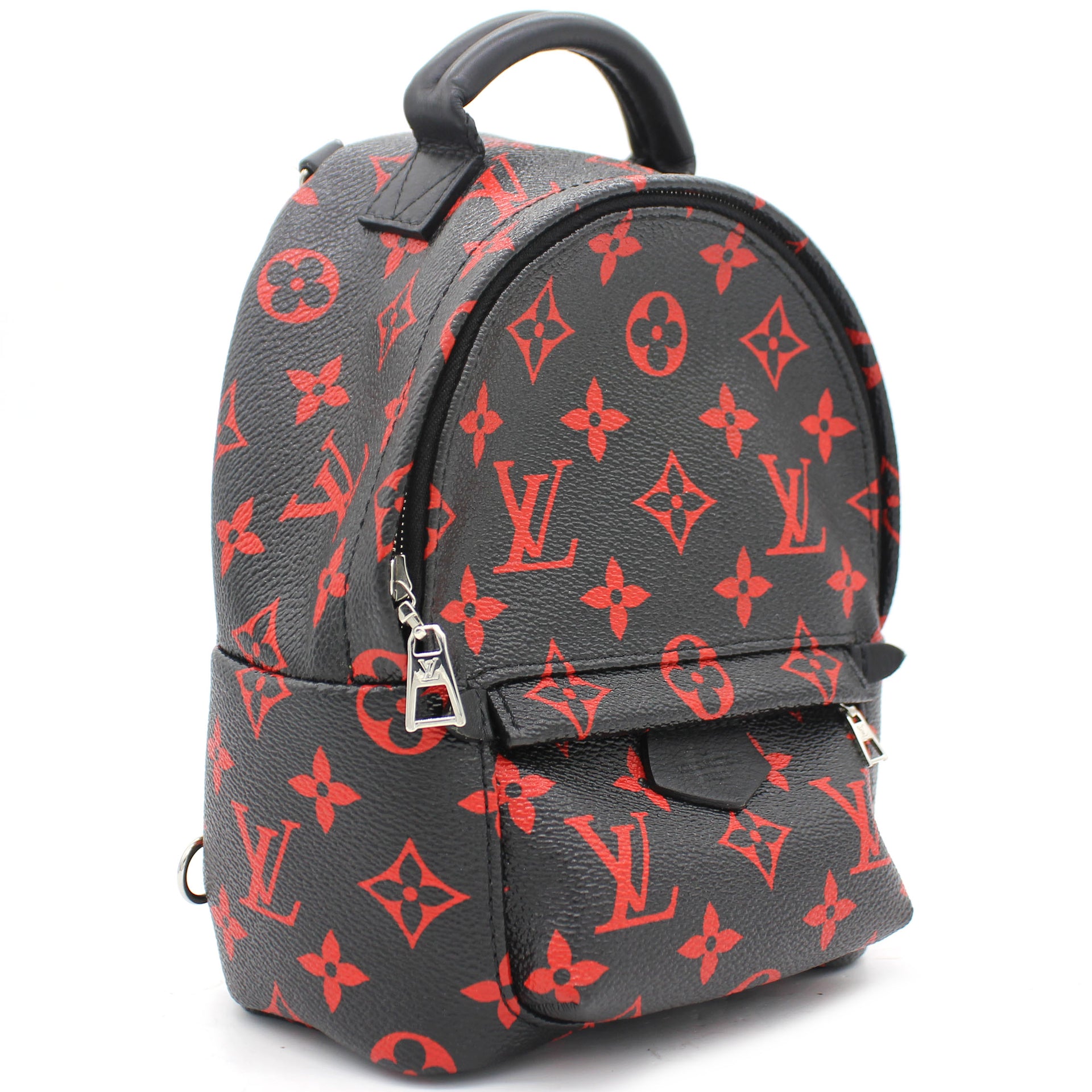 Louis Vuitton Backpack Palm Springs Monogram Infrarouge Mini Black Red