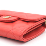 Red Leather Card Holder with Chain