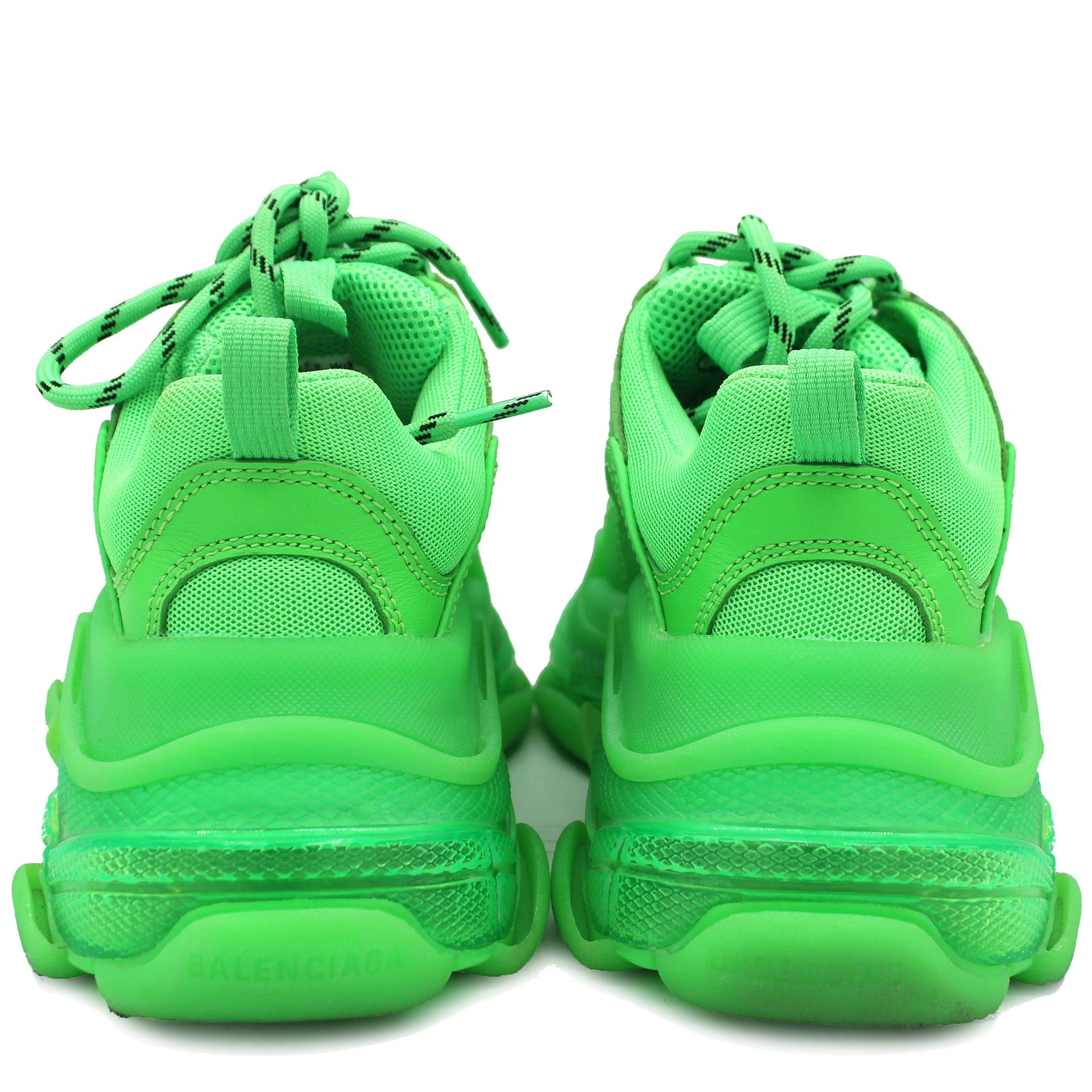 Louis Vuitton, Shoes, Balenciaga Fabric Mesh Clear Sole Womens Triple S  Sneakers Fluo Green