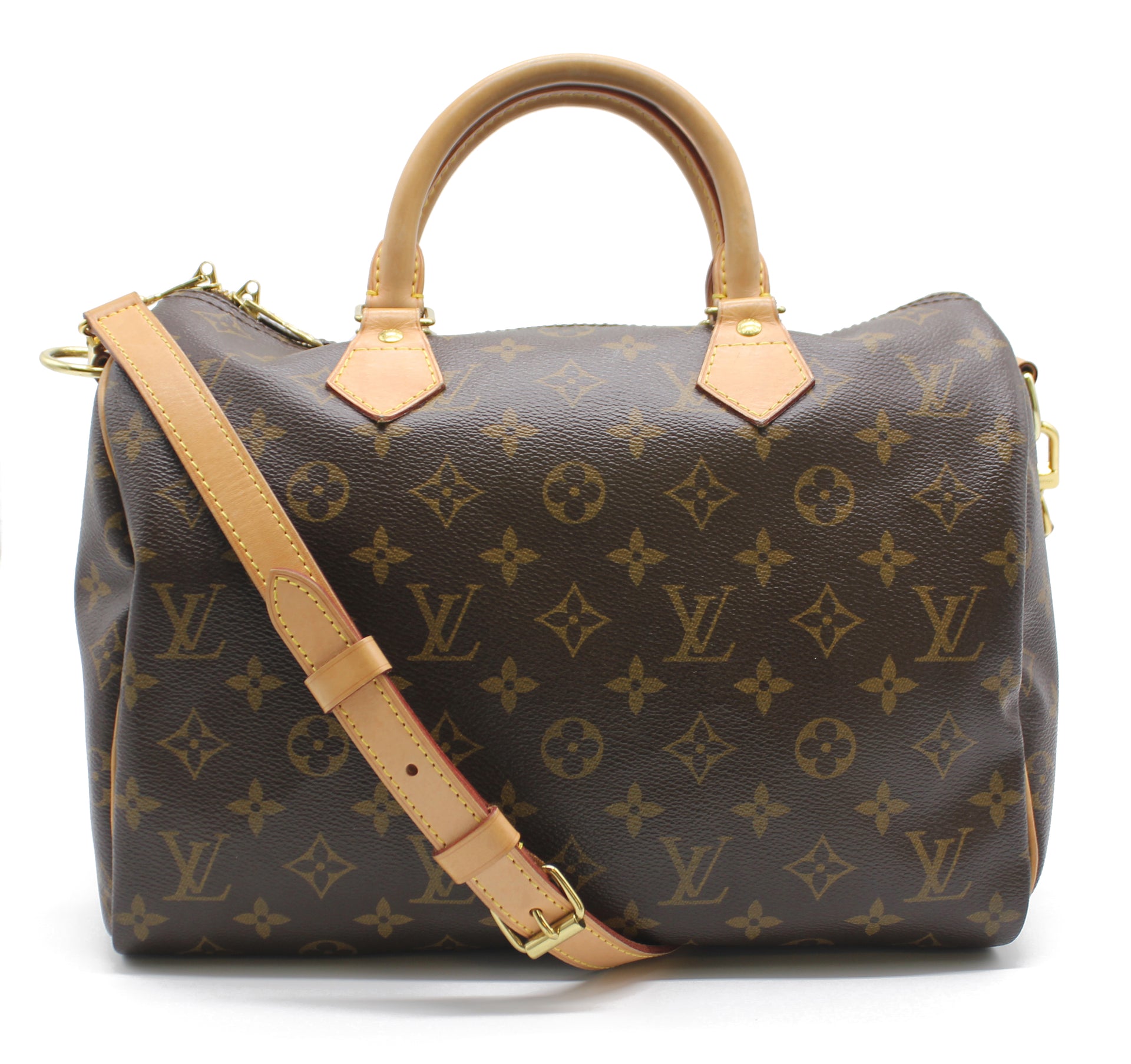 Louis Vuitton, Bags, Auth Louis Vuitton Bandolier Speedy 3 Strap Lock Handle  Covers Verified