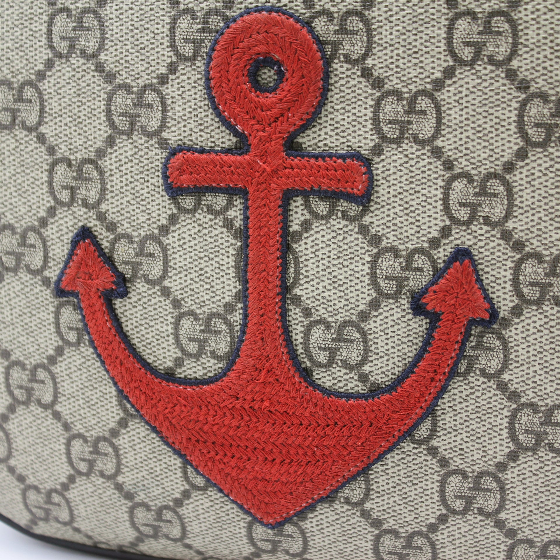 GG Supreme Monogram with Red Anchor Details Camera Bag