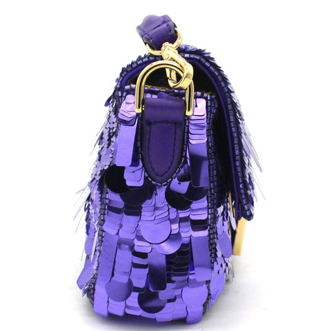 Fendi Nano Baguette Purple Sequin Charm