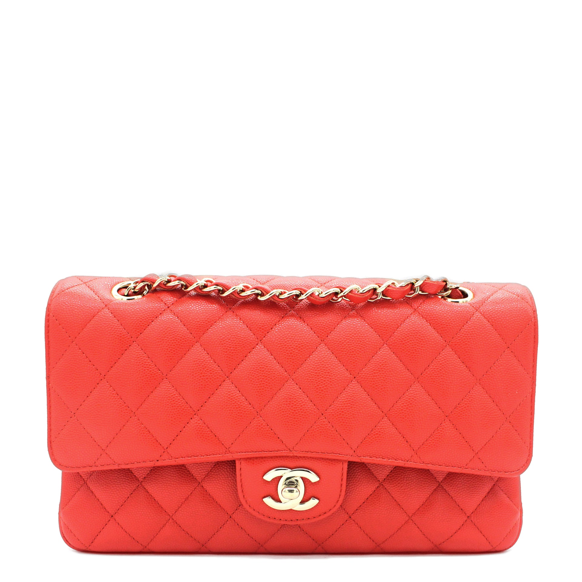 Chanel Red Quilted Caviar Leather Classic Double Flap Bag – STYLISHTOP