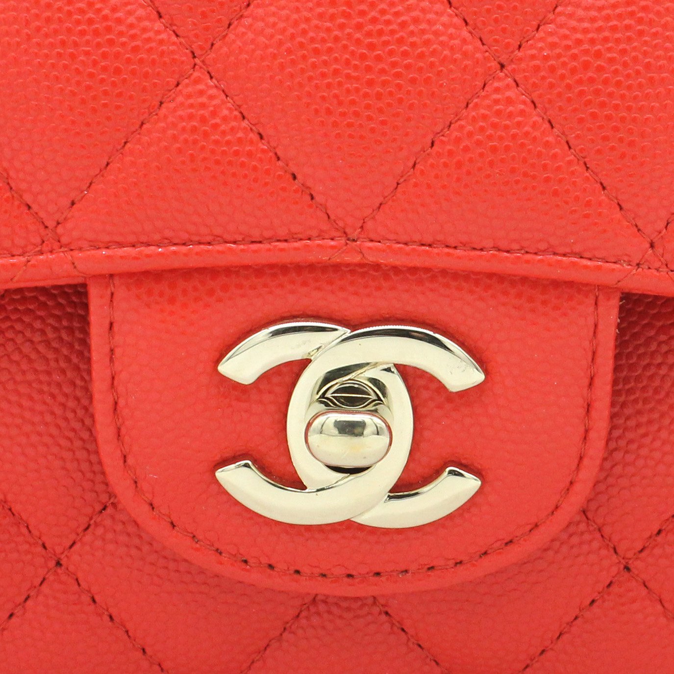 Chanel Classic Quilted Lambskin Double Flap Medium Bag in Red