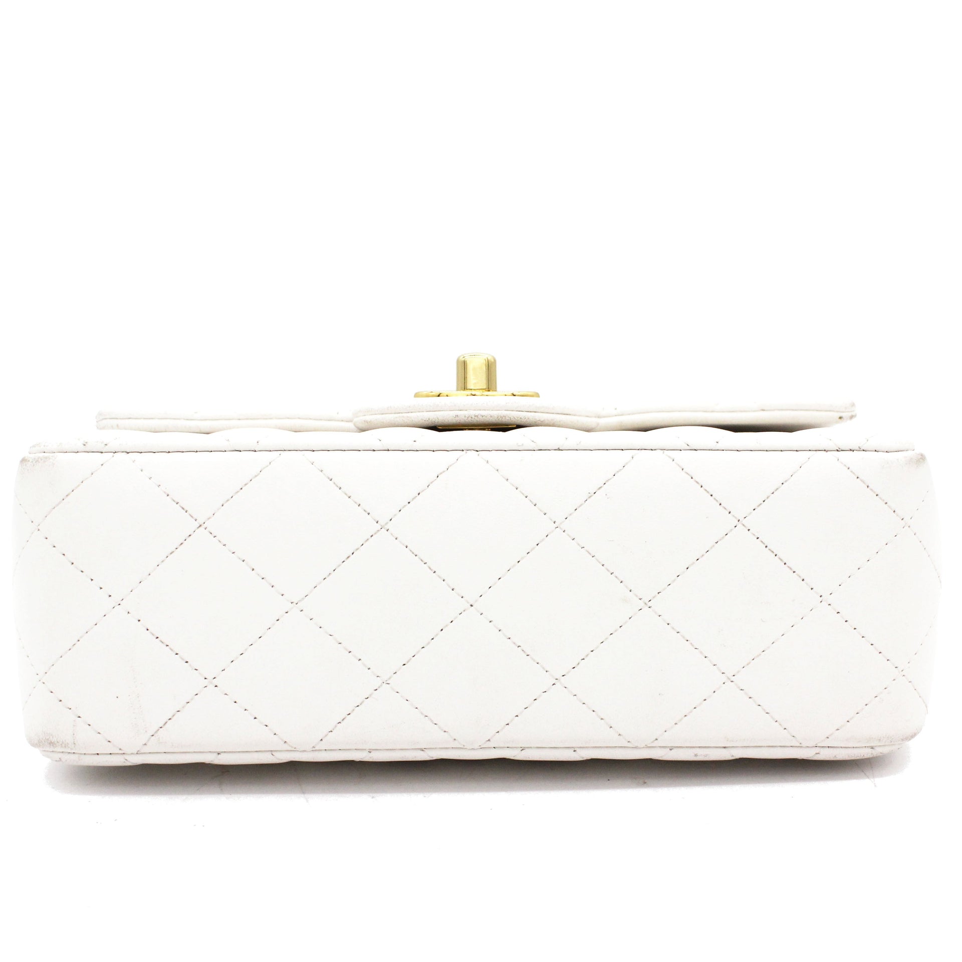 Classic Flap Mini Quilted Lambskin White