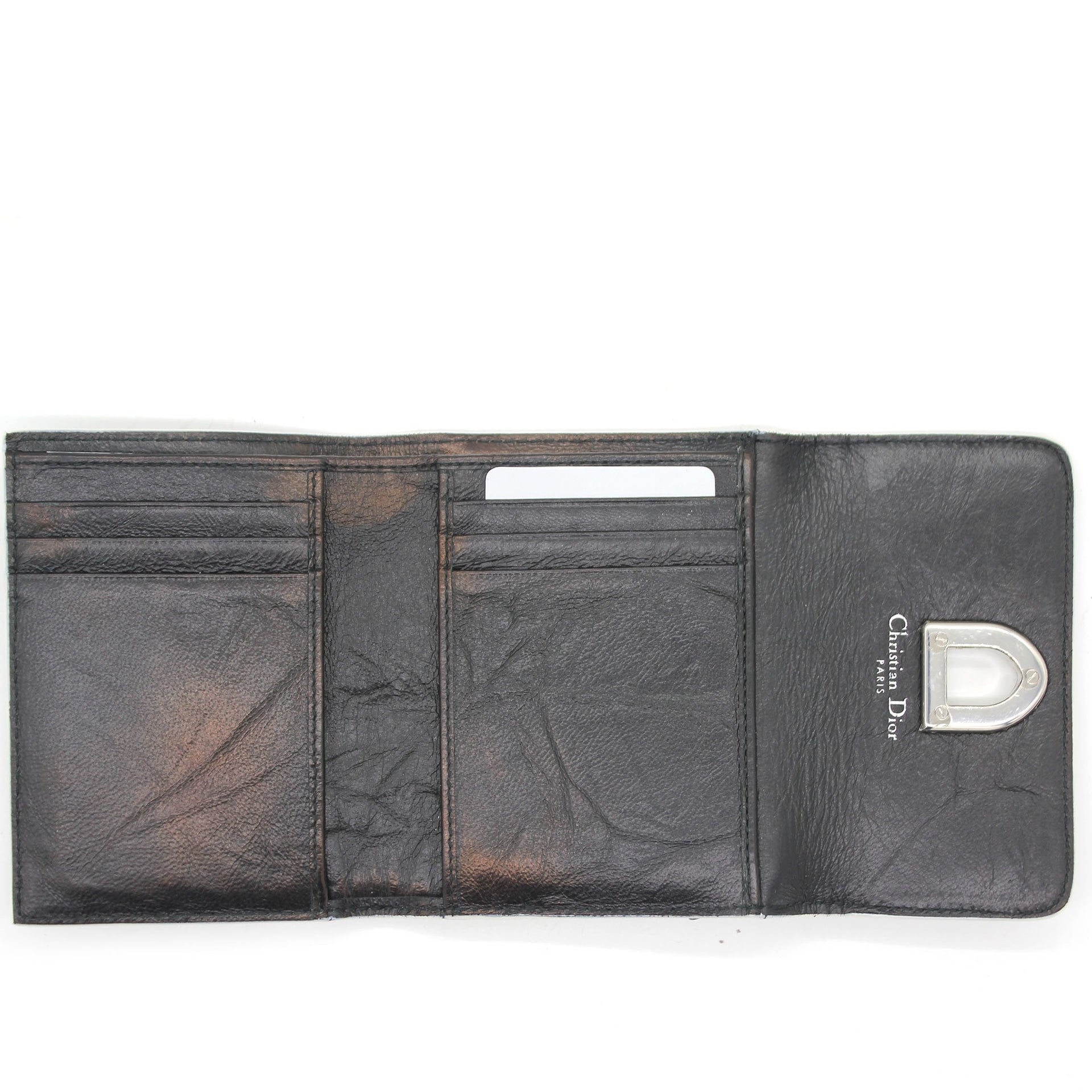 Patent Leather Diorama Wallet Black