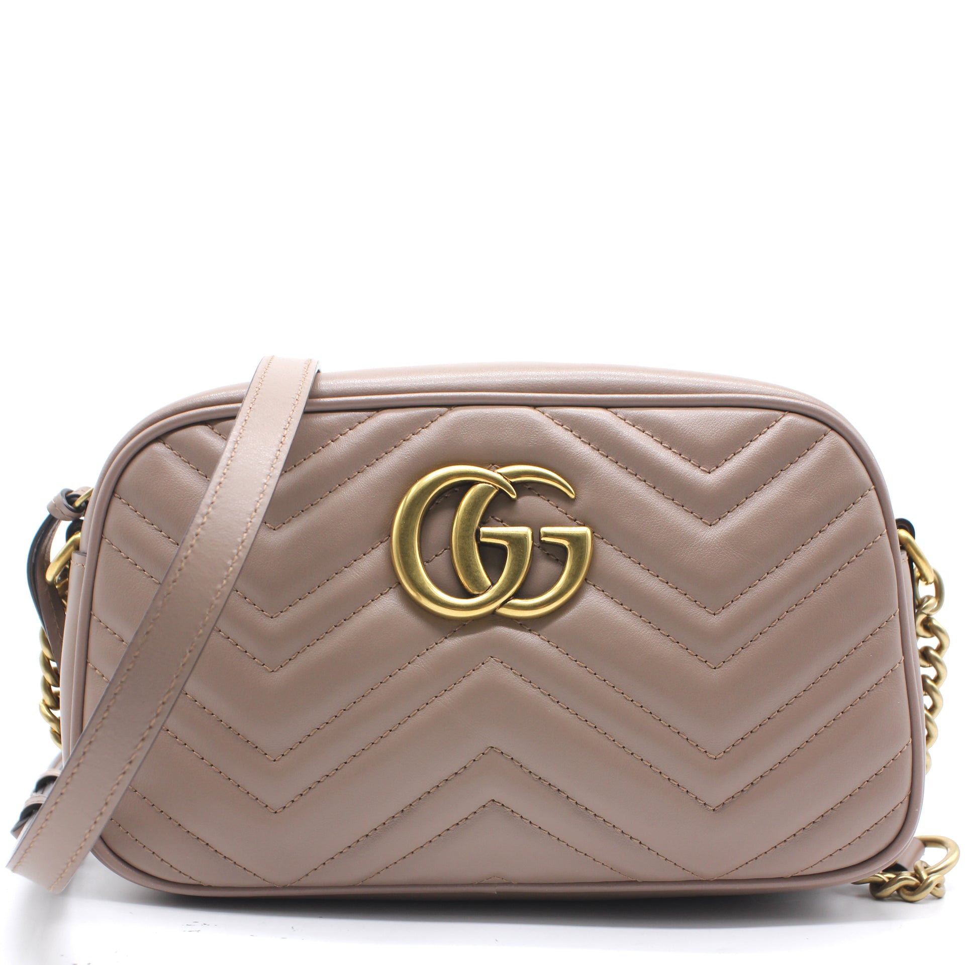 Gucci - GG Marmont Medium Matelassé Shoulder Bag Beige