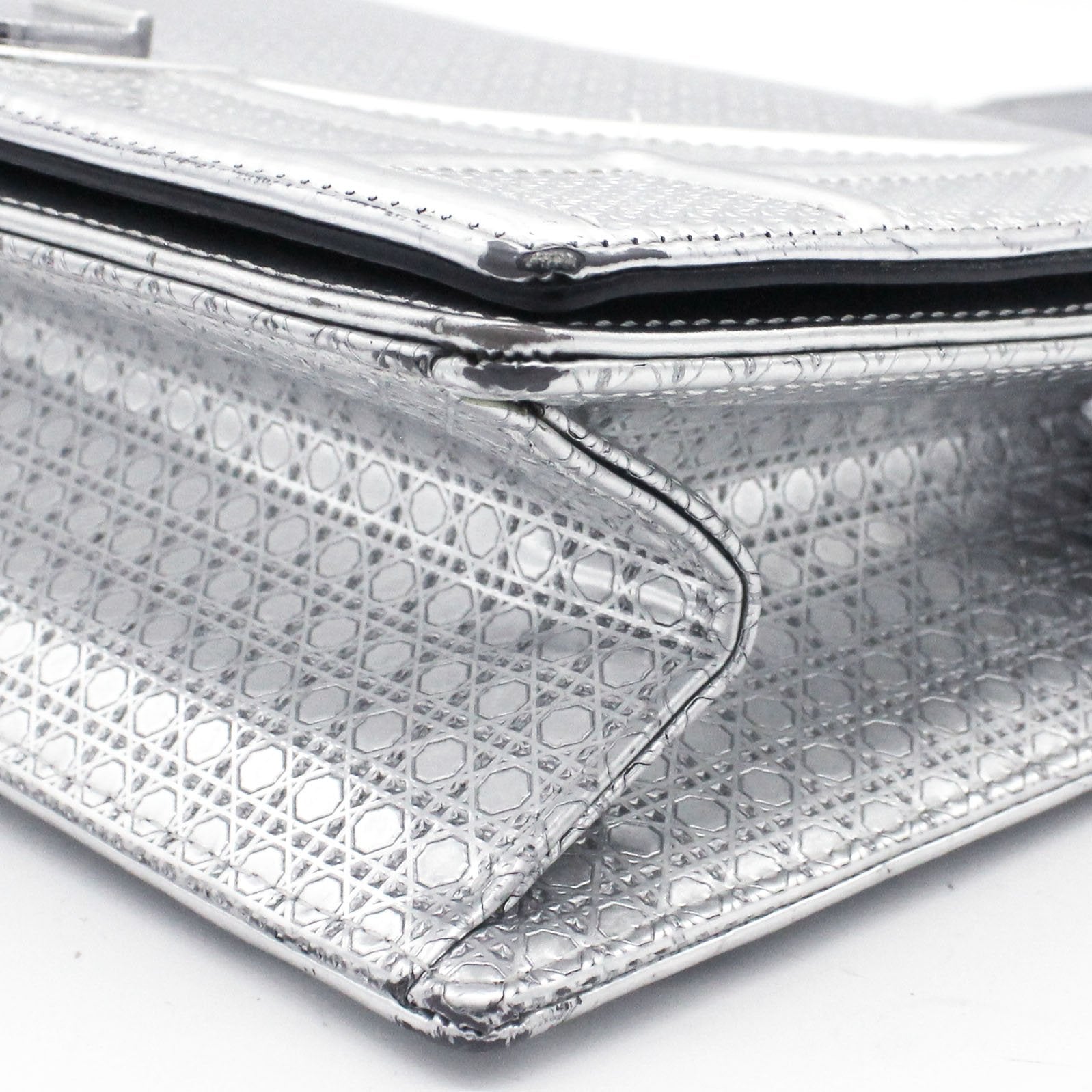 Medium Metallic Diorama Bag Silver