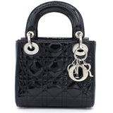 Mini Lady Dior Bag in black Patent Leather