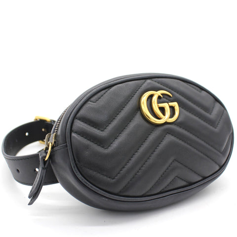 Calfskin Matelasse GG Marmont Black Belt Bag