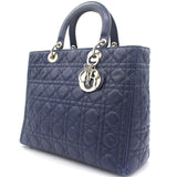 Lambskin Cannage Large Lady Dior Navy Blue