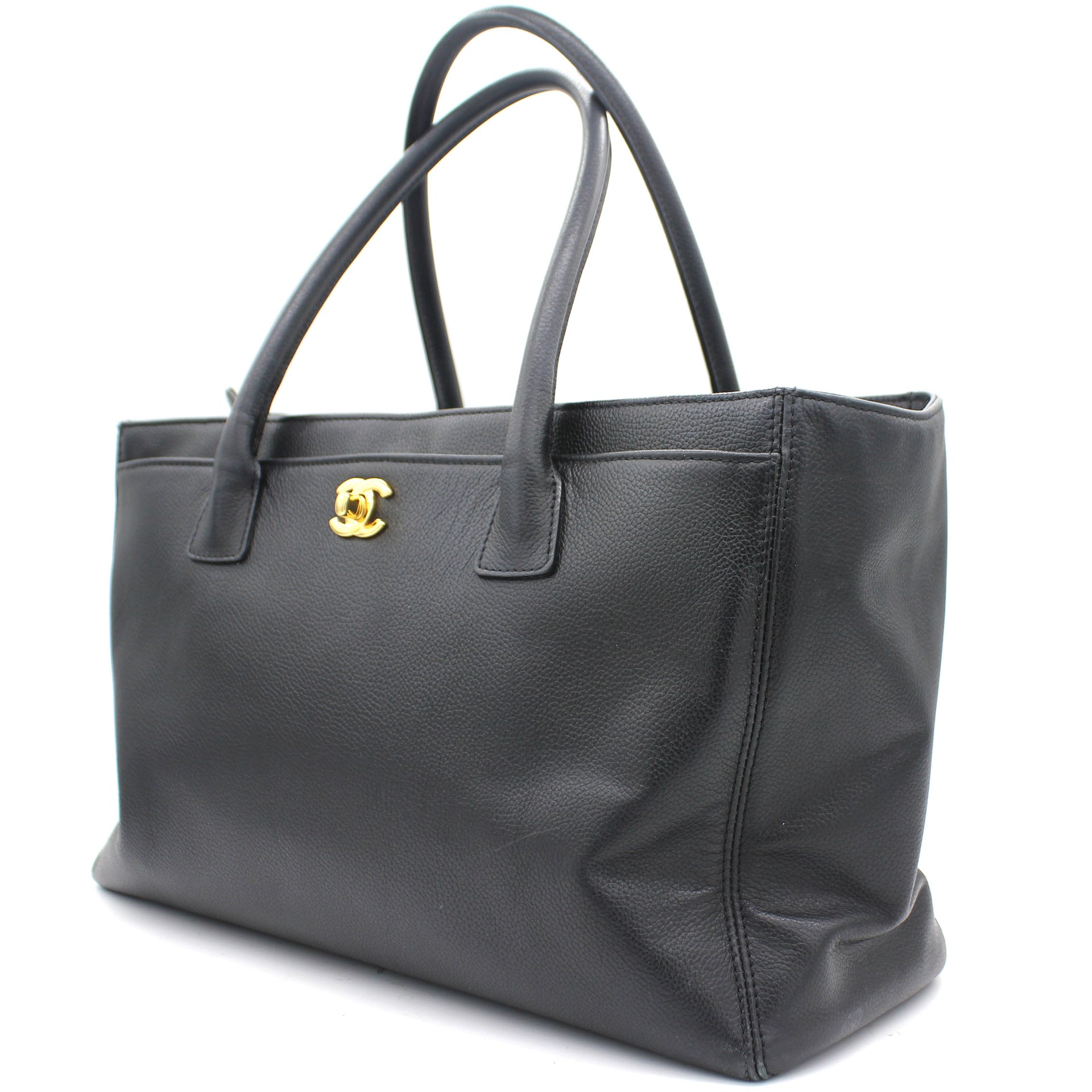 CHANEL Black Leather Executive Cerf Tote