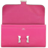 Epsom Leather Constance Long Wallet Pink