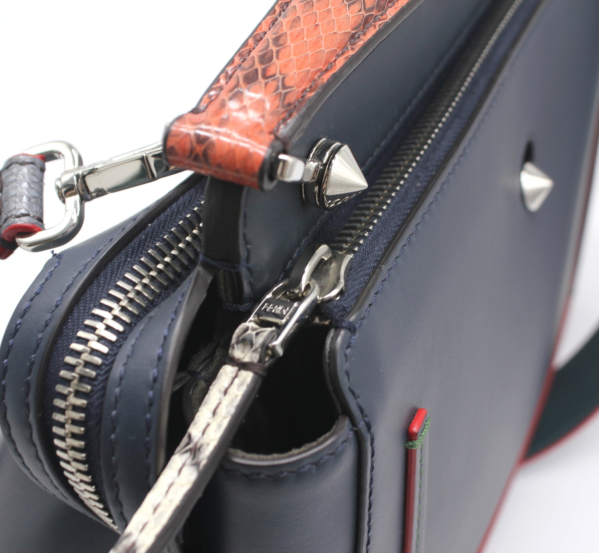 Fendi Leather & Elaphe Dotcom Bag