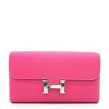 Epsom Leather Constance Long Wallet Pink