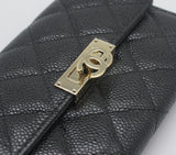 Chanel Black Caviar Compact Wallet