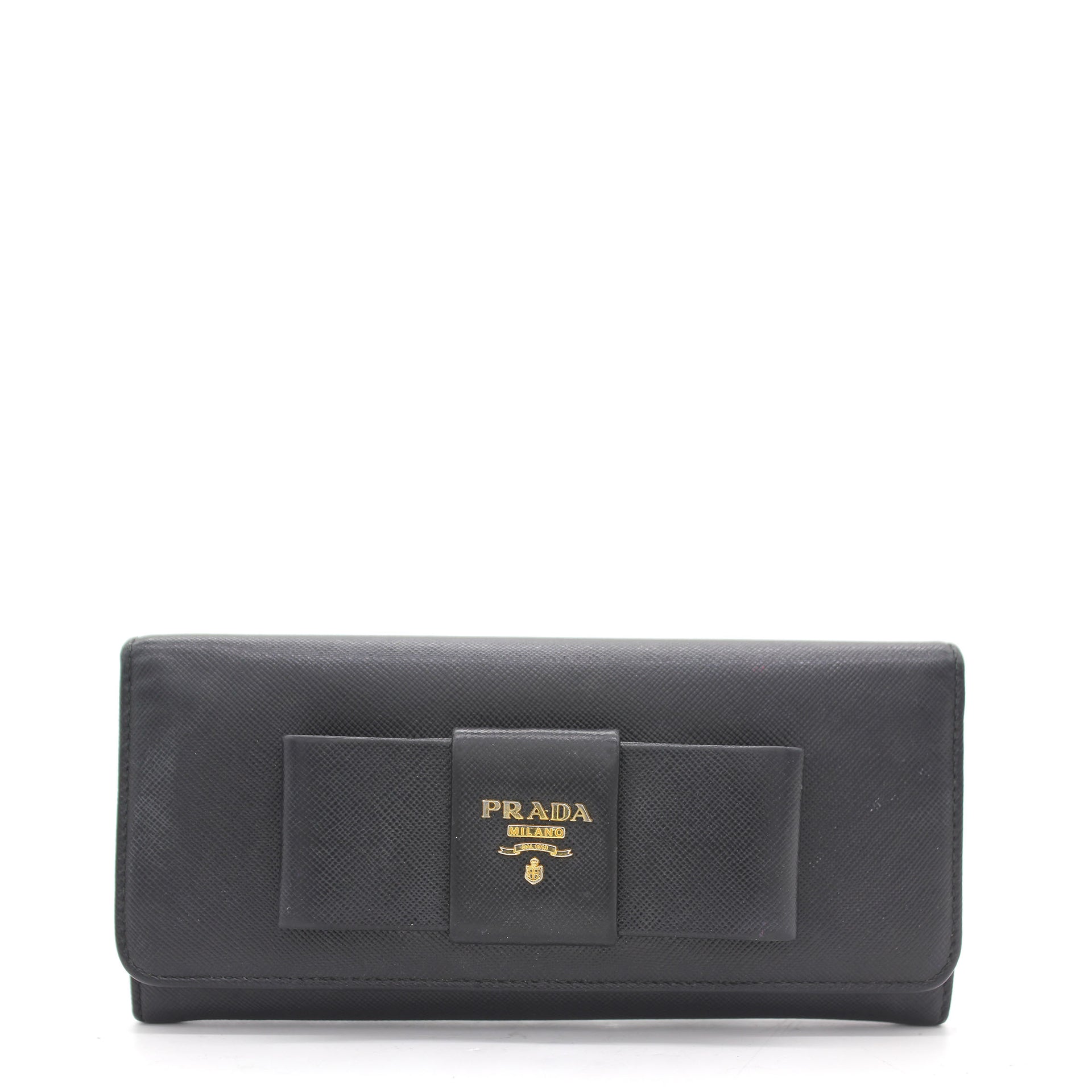 Saffiano Bow Continental Wallet Black