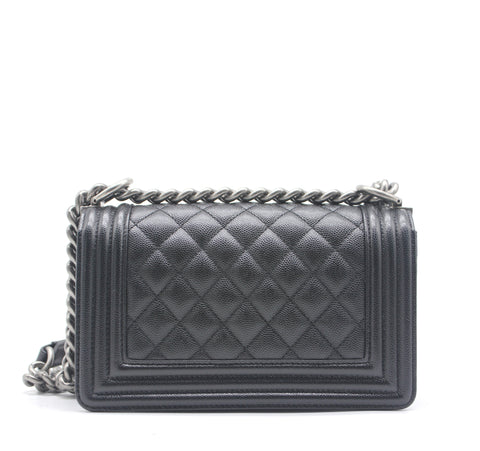 Chanel Boy Flap Bag Quilted Caviar Small