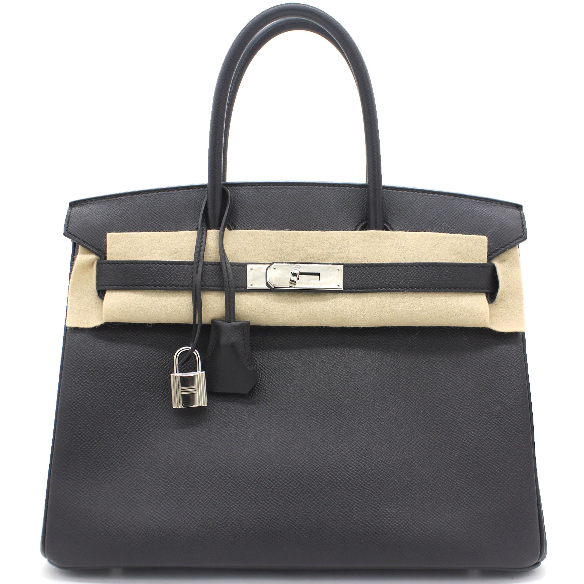 Epsom Leather Birkin 30 Bag Noir