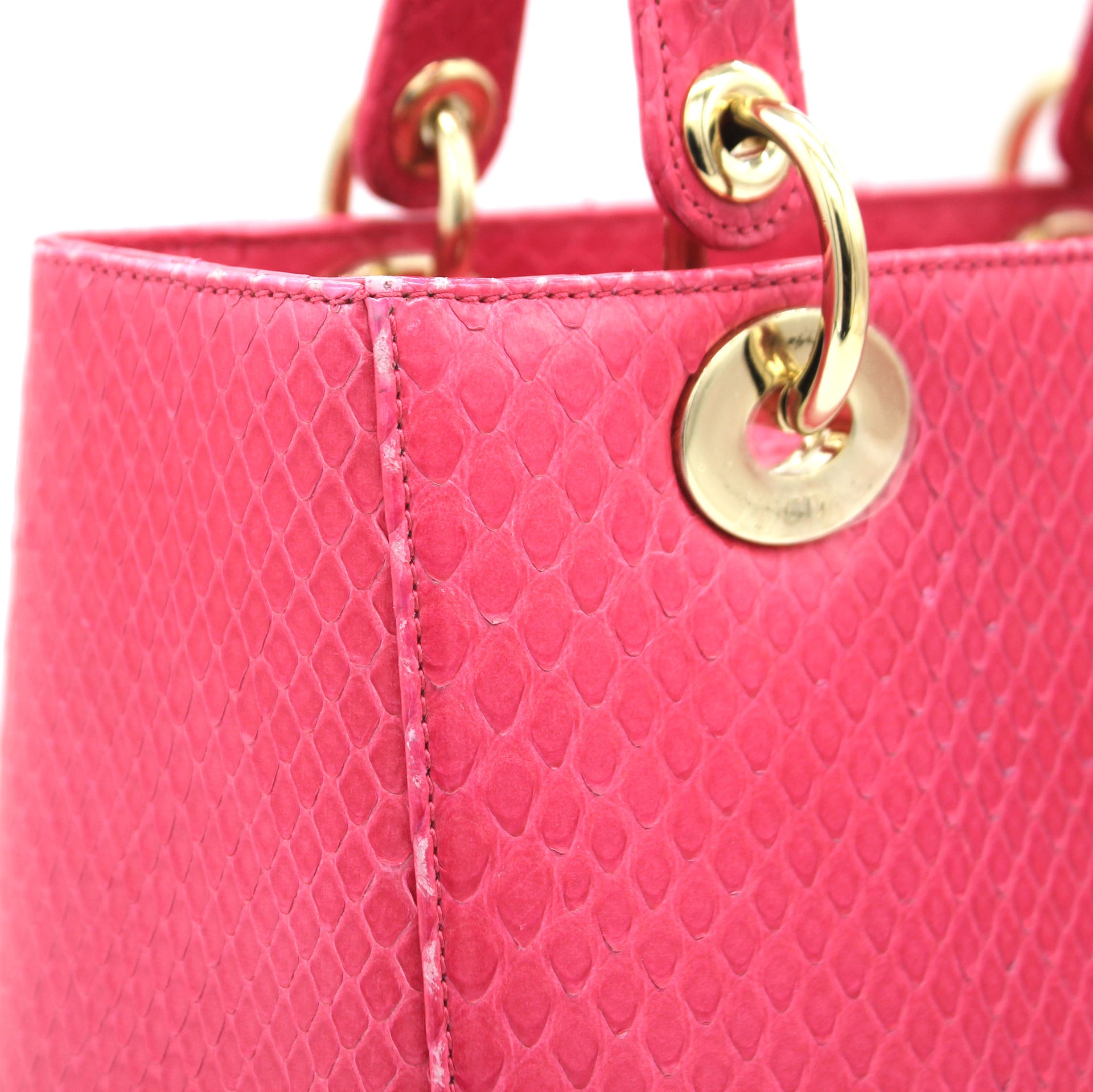 Pink Snakeskin Medium Lady Dior Tote