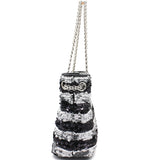 Black/Grey Striped Sequins Small Reissue Tote