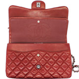 Classic Jumbo Double Flap Red Lambskin Leather Bag